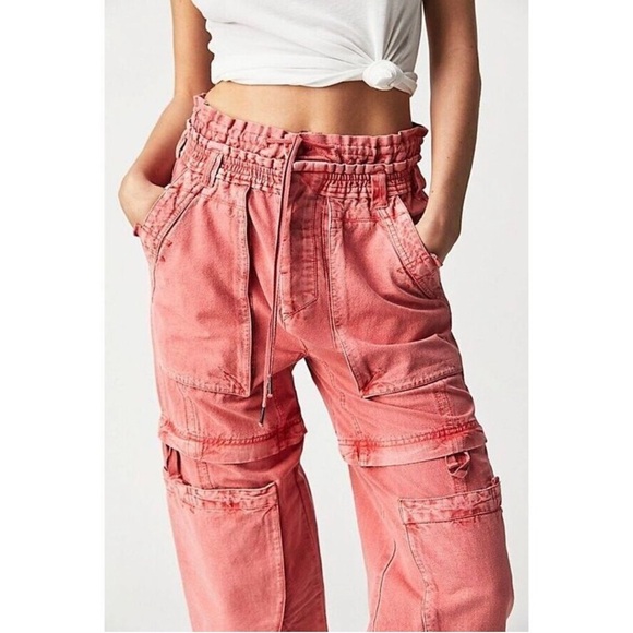 Free People Pants - Free People Wind Drift Convertible Pants Utility Shorts Zipper Coral size L